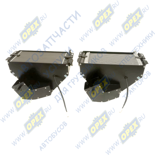 4320.81020-25 Отопитель УРАЛ-4320 L=450х370 1вых. Эл.дв.МЭ-226 24v кабины в сборе, радиатор 4-х рядн. Камский отопитель1